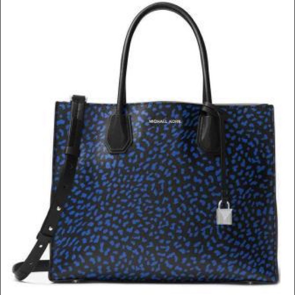 šŗMichael kors Satchel Mercer Leopard Leather bags